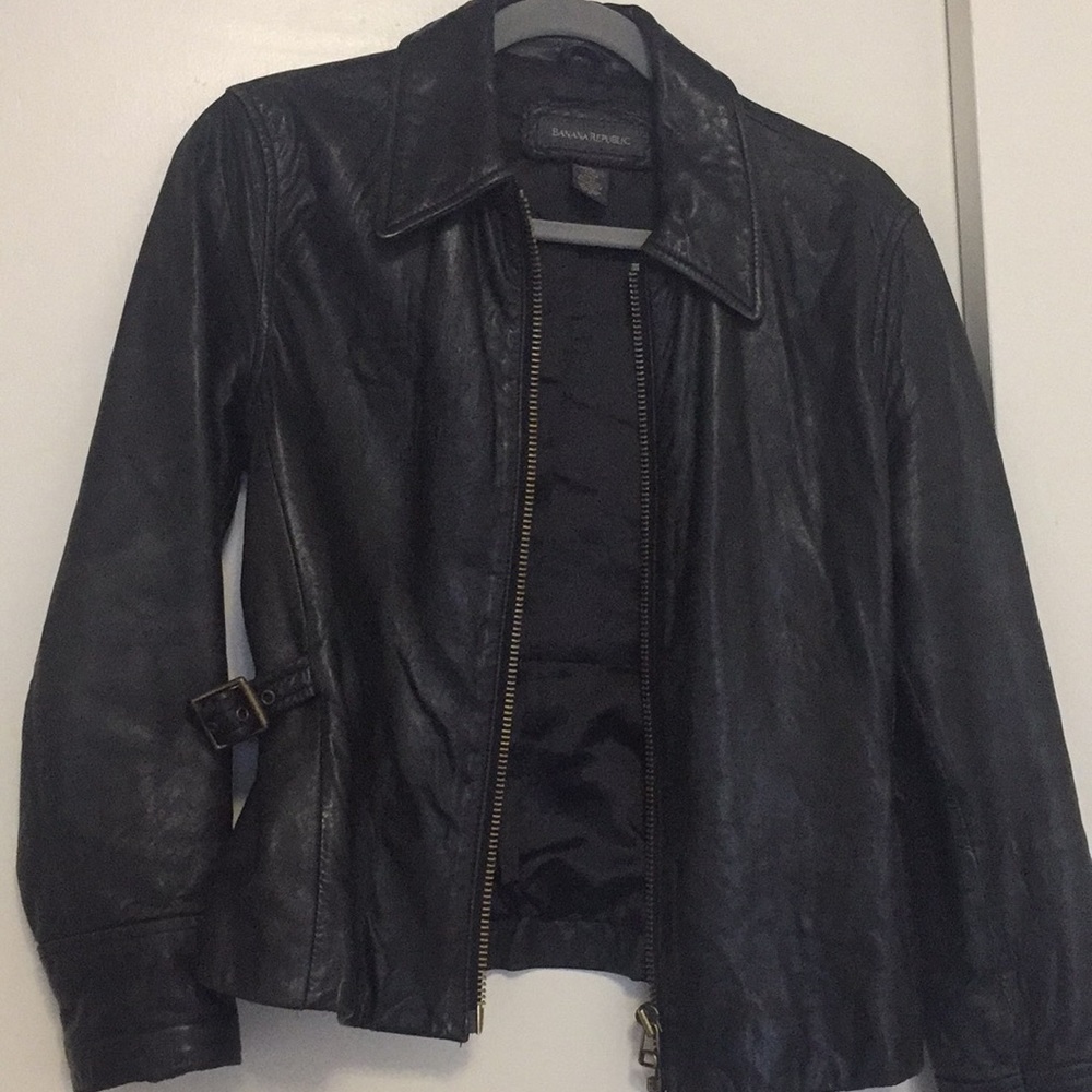 Genuine leather banana republic jacket
